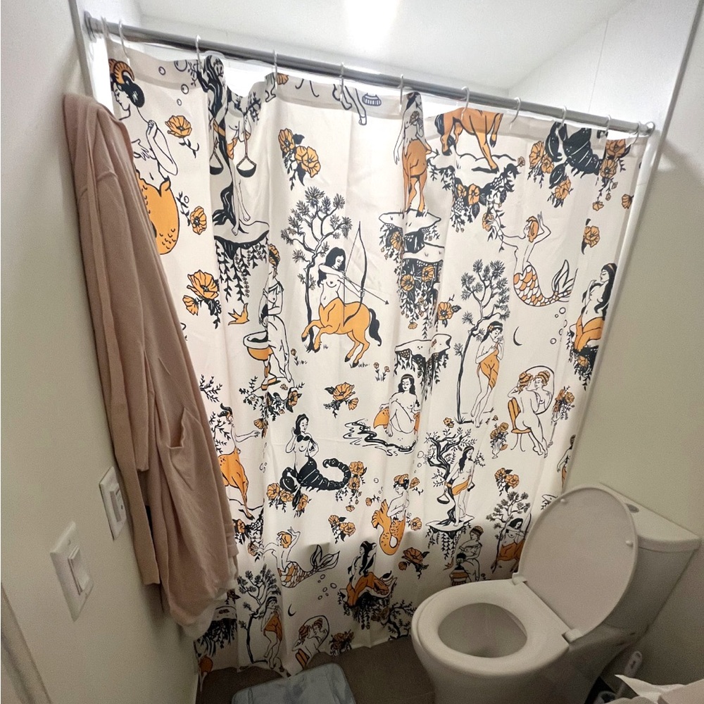 Cloth Nice Vintage Mermaid / Greek / Mythology Shower Curtain, New Condition